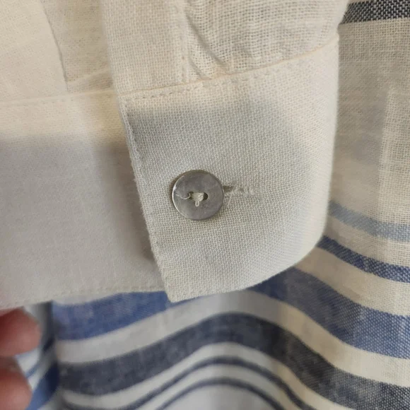J. Jill Linen Viscose Blue Stripe Breezy Tunic Size XL NWOT - Picture 6 of 10